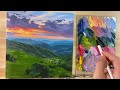 Painting Flower Mountain / Acrylic Painting / Correa Art