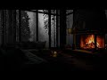 24 Hour Cozy Bedroom With Soothing Rain And Fireplace Sounds - Healing Cabin Sounds