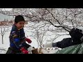 Kids playing in  Snow. Spring 2018.