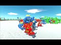 Rainbow Friends Green + Blue vs Lava Warrior - Animal Revolt Battle Simulator