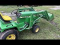 John Deere 44 loader on 430 diesel garden tractor- walkaround and details!