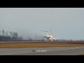 Takeoff Tu-134 with whistling sound and black smoke. Tu-134A with golden double-headed eagle.