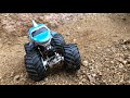 Mini Monster Trucks Entertainment for Kids - Backyard Dirt Monster Trax