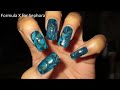 Ornate Holiday Teal and Gold Water Marble | DIY Nail Art Tutorial | MSLP