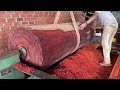 Wood Cutting Skills // Working With A Giant Red Wood Lathe