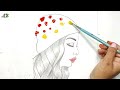 How to Draw Woman Face for Beginners | Pencil Sketch of a girl| Close Eye Drawing