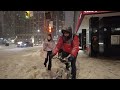 Battling Wind & Snow on Bay Street | Toronto Night Walk (Feb 2023)