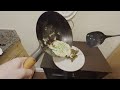 POV cooking steak and eggs uncut