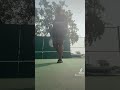 Playing tennis for the first time!