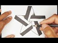 cara menggambar bintang 3d yang mustahil | How to draw an impossible 3D Star narrated step by step