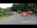 Bus falls from bridge into River Grosmont #whitby #nymr