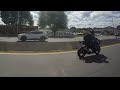 Suzuki Rider Loses Balance When Coming To A Stop