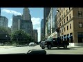 Driving through downtown Dallas main streets during the day