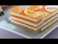 Orange cake made with lots of oranges🍊 So delicious🤤 / No bake / Orange jelly / Orange Mousse cake
