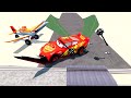 Big & Small McQueen vs Big & Small AirPlane vs Thomas the Tank Engine Train - BeamNG.Drive