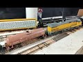 105 Car Train Attacks the Wahsatch Grade on the UPRR Evanston Sub HO Scale Model Trains in Action