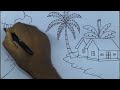 How to Draw a Village Scenery || গ্রামের দৃশ্য অংকন || आसान गांव के दृश्य आरेखण