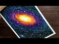 Galaxy Art with Oil Pastels | Andromeda Galaxy drawing Step by step - for Beginners