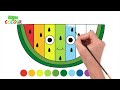 Learn to draw a MULTICOLORED WATERMELON. Drawings for children.