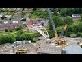 800 tonne crane bridge lift - drone video - Newtown Powys