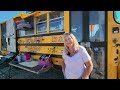 DIY Skoolie on a Dime |  Super Cozy Skoolie Van Life Makeover!