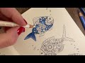 Colour along in Johanna Basford Small Victories  ~ how to draw in a background