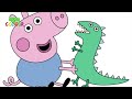 Learn to draw George and his dinosaur. Peppa Pig. Drawings for children.