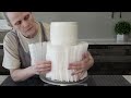 Geometric Angled Wafer Paper Wrap Cake| Using Sugar Lace Mats with Fondant| Cake Decorating Tutorial