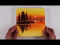 Mini Canvas painting | Sunset Painting for Beginners | Acrylic Painting Step by Step
