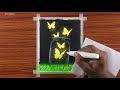 Magical Glowing Butterfly Scenery / Drawing with Oil Pastels / Step by Step [No Clickbait]