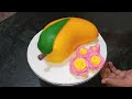 Mango Shape Cake Design | How To Make Fresh Cream Mango Cake | Mango Lovers Birthday Cake Decorating