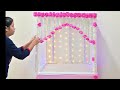 Ganpati Decoration ideas at Home 2023 | How to make stand for Ganpati Decoration | Garland Making