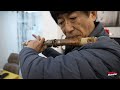 Process of Making a Fresh Bamboo Flute. Korean Traditional Wind Instrument Artisan