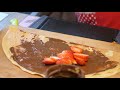 Korean Street Food - Best Crepe in Seoul, Strawberry Crepe with Ice Cream