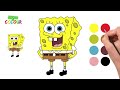 Learn to draw SPONGEBOB. Drawings for children.