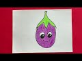 How to draw Brinjal # Simple brinjal drawing with alphabet