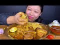 BIGGEST SIZE FATTY PORK BELLY CURRY WITH KING CHILLI PICKLE & RICE | FATTY PORK BELLY MUKBANG