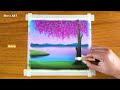 Oil Pastel Spring Scenery Painting for beginners | Oil Pastel Drawing Cherry Blossom