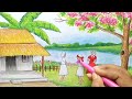 How to draw scenery of children's play /কানামাছি খেলার দৃশ্য step by step