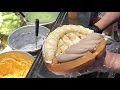 Big waffles with whipped cream - Korean street food