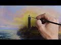 Sunset Lighthouse - Paint with Kevin