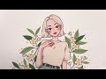 🌼 Paint with me / Relaxing Painting Process ft. Divoom Ditoo Pixel Speaker