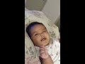Teaching my 6wk old to say hello pt1