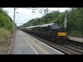 D6851 37667 Flopsie hurries past Hartford station in Cheshire 24th June 2024