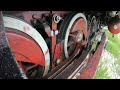 Driving gear of narrow gauge steam locomotive with flangeless wheel