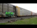 CSX 740 leads auto racks in Deshler Ohio