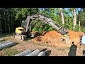 Installing The Entire Septic System For The Cabin In 3 Hours!