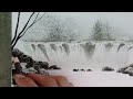 Pencil drawing easy and beautiful waterfall landscape scenery//