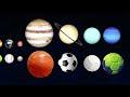 Sports balls and solar phase planets understand the size comparison Mercury Venus Earth Mars Jupiter