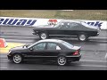 AMERICAN MUSCLE CARS vs IMPORT TUNER CARS DRAG RACING
